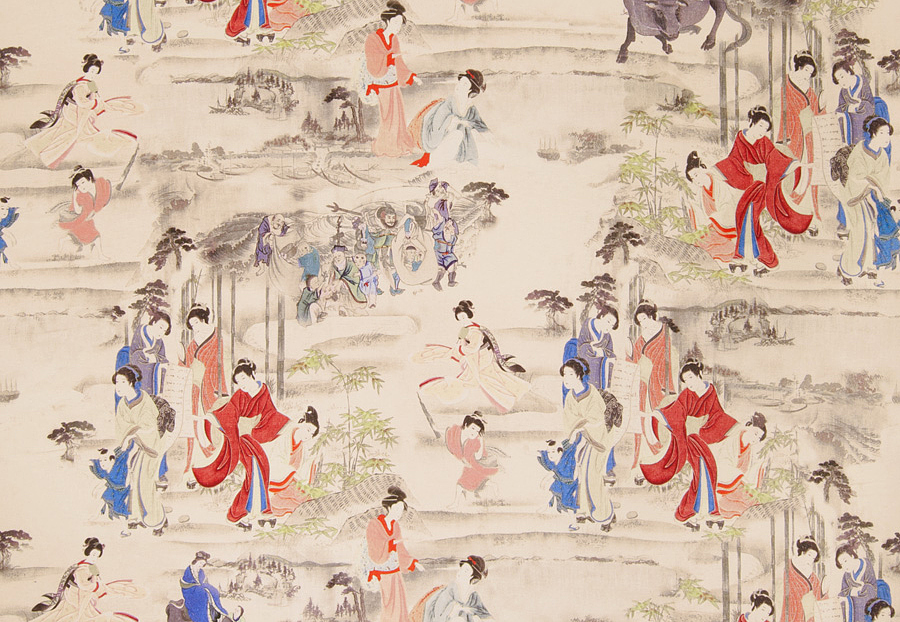 Ткань Fabricut Vignettes Vol.XIII Terra Cotta Kimono toile/Terra cotta