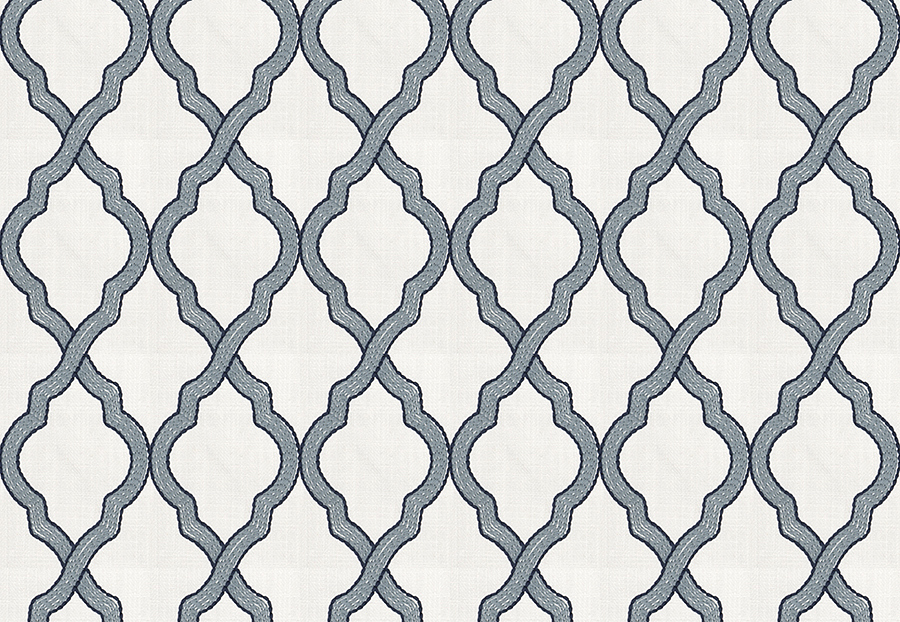 Ткань Fabricut Chromatics Vol.XXIII Sapphire Oryza ogee/Delft
