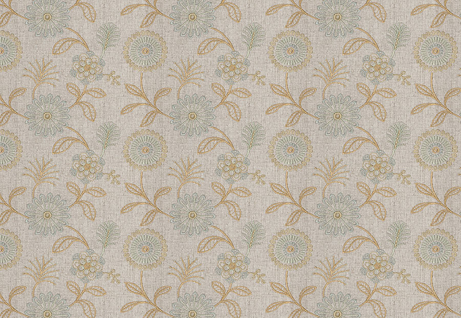 Ткань Fabricut Chromatics Vol.XXIII Teal Arepa floral/Linen