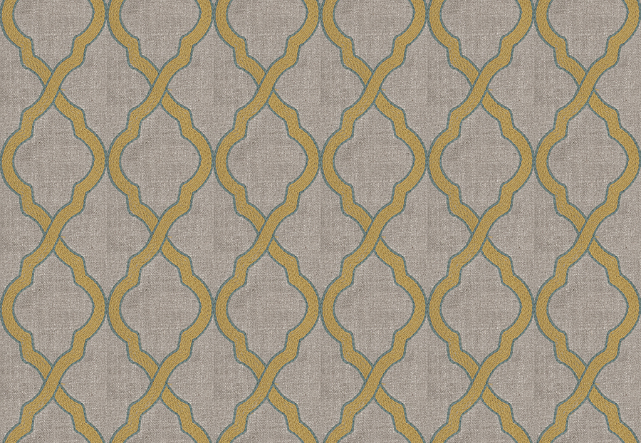 Ткань Fabricut Chromatics Vol.XXIII Teal Oryza ogee/Chartreuse
