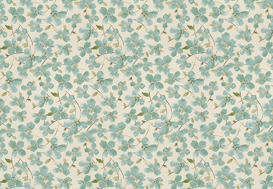 Ткань Fabricut Chromatics Vol.XXIII Teal Kamut floral/Aqua