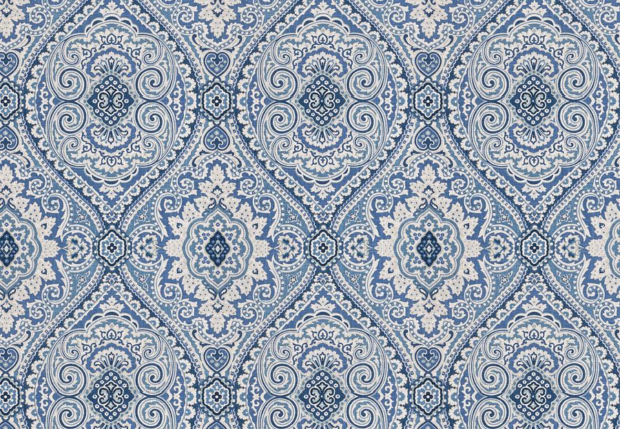 Ткань Fabricut Chromatics Vol.XXIV Navy Pocket medallion/Ocean blue