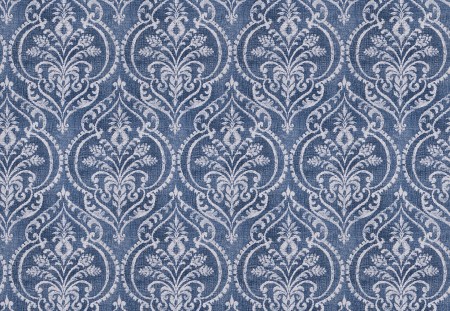 Ткань Fabricut Chromatics Vol.XXIV Navy Outpost Damask/Denim