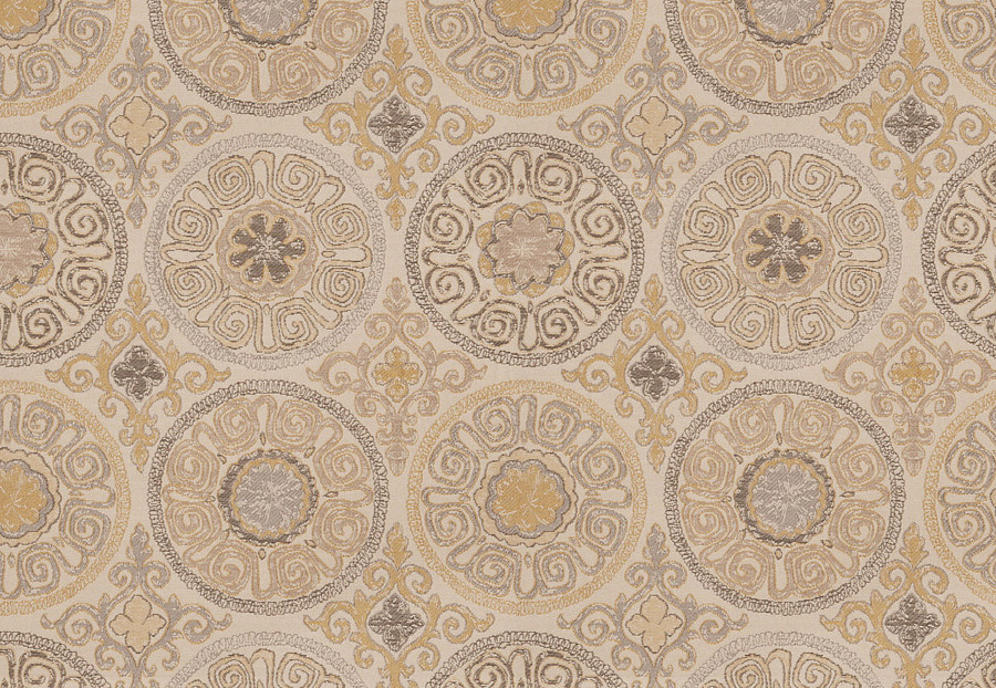 Ткань Fabricut Chromatics Vol.XXIV Truffle Barbu medallion/Mustard