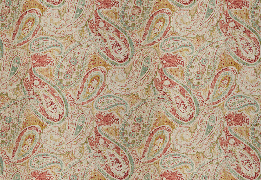 Ткань Fabricut Chromatics Vol.XXV Coral Celan paisley/Parfait