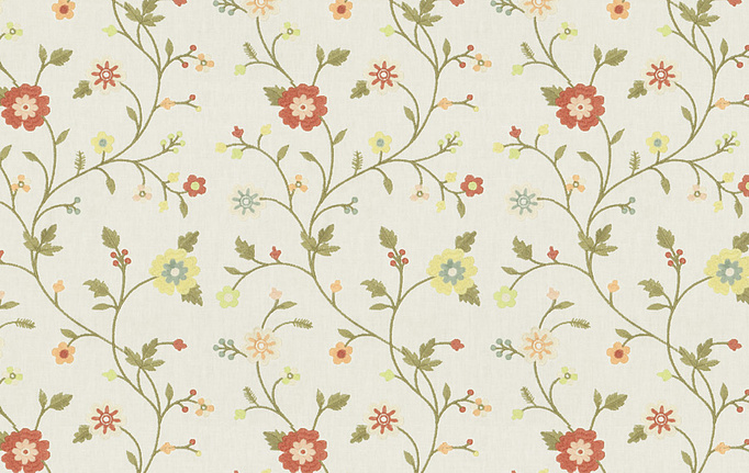 Американская ткань Fabricut, коллекция Chromatics Vol.XXV Coral, артикул Epistle floral/Coral garden