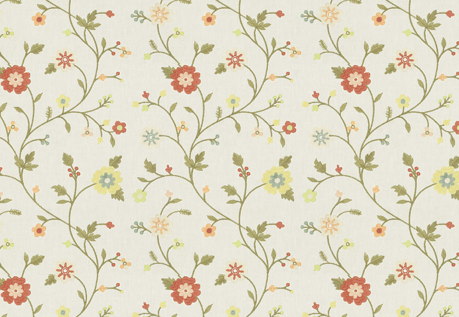 Ткань Fabricut Chromatics Vol.XXV Coral Epistle floral/Coral garden