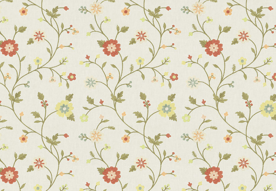 Ткань Fabricut Chromatics Vol.XXV Coral Epistle floral/Coral garden