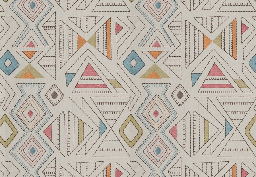 Ткань Fabricut Chromatics Vol.XXV Coral Agolli geo/Garden