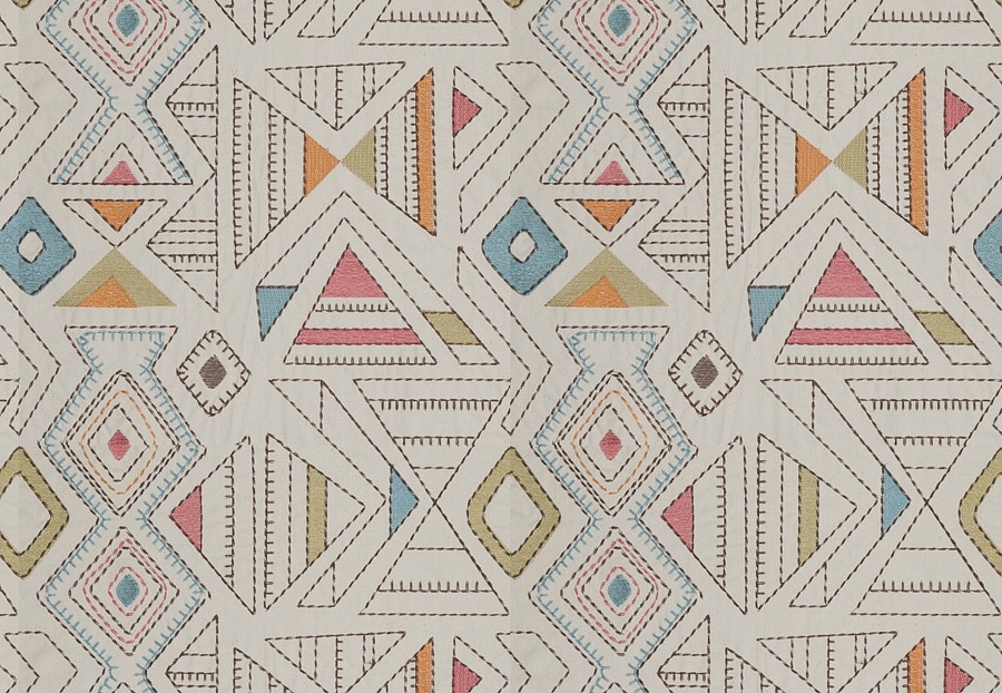 Ткань Fabricut Chromatics Vol.XXV Coral Agolli geo/Garden