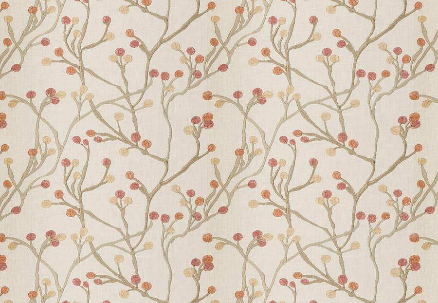 Ткань Fabricut Chromatics Vol.XXV Coral Tanka buds/Garden