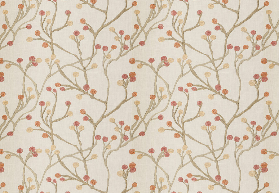 Ткань Fabricut Chromatics Vol.XXV Coral Tanka buds/Garden