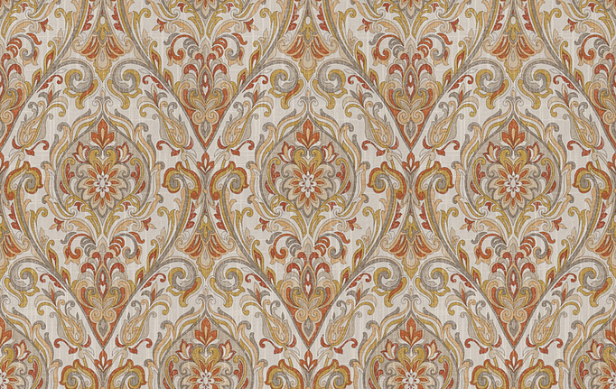 Американская ткань Fabricut, коллекция Chromatics Vol.XXV Coral, артикул Allusion Damask/Autumn