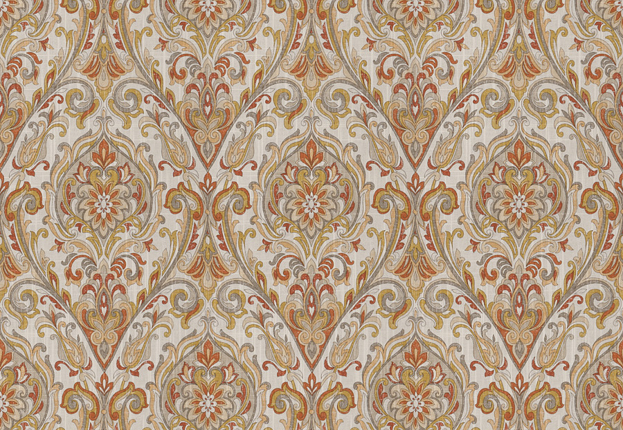 Ткань Fabricut Chromatics Vol.XXV Coral Allusion Damask/Autumn