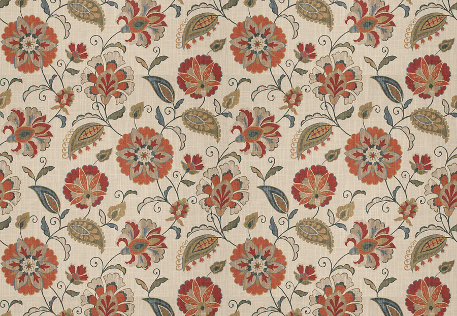 Ткань Fabricut Chromatics Vol.XXV Coral Rondeau floral/Harvest