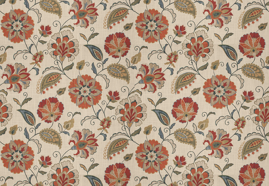Ткань Fabricut Chromatics Vol.XXV Coral Rondeau floral/Harvest