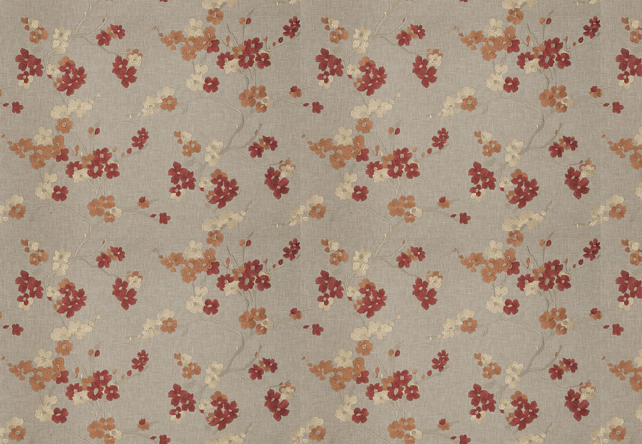 Ткань Fabricut Chromatics Vol.XXV Coral Trochee floral/Autumn