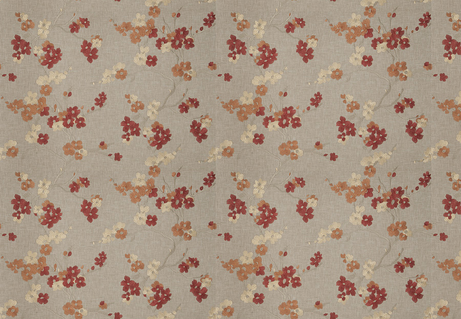 Ткань Fabricut Chromatics Vol.XXV Coral Trochee floral/Autumn