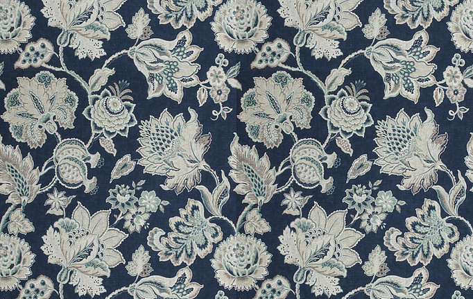 Американская ткань Fabricut, коллекция Chromatics Vol.XXV Indigo, артикул Romance/Indigo
