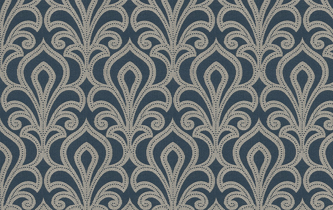 Американская ткань Fabricut, коллекция Chromatics Vol.XXV Indigo, артикул Enjambment/Navy