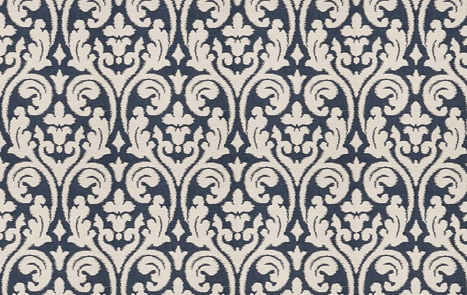 Американская ткань Fabricut, коллекция Chromatics Vol.XXV Indigo, артикул Elegy Damask/Navy