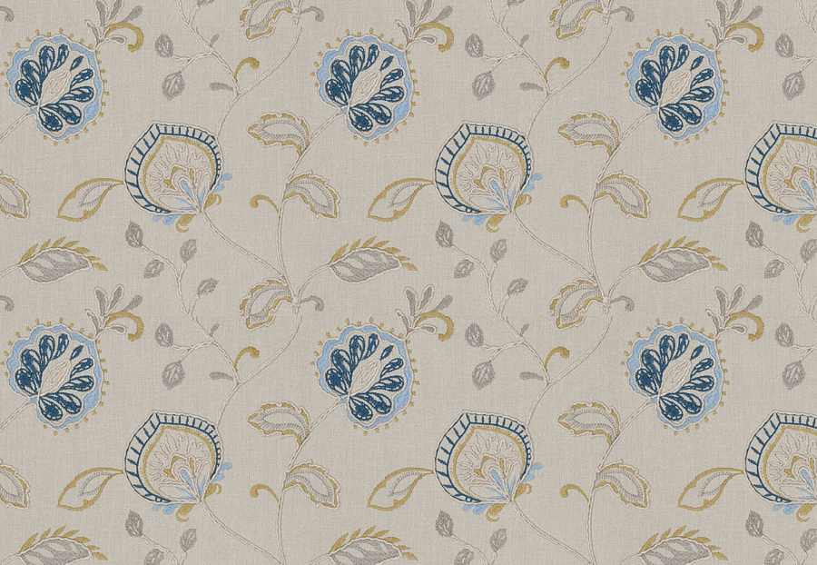 Ткань Fabricut Chromatics Vol.XXV Indigo Aidoo floral/Ocean
