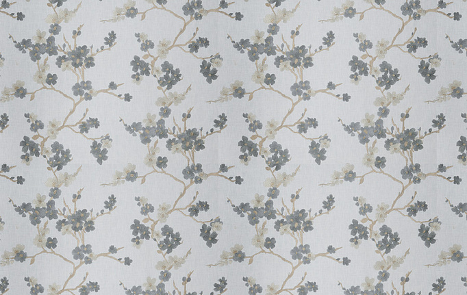 Американская ткань Fabricut, коллекция Chromatics Vol.XXV Indigo, артикул Trochee floral/Slate