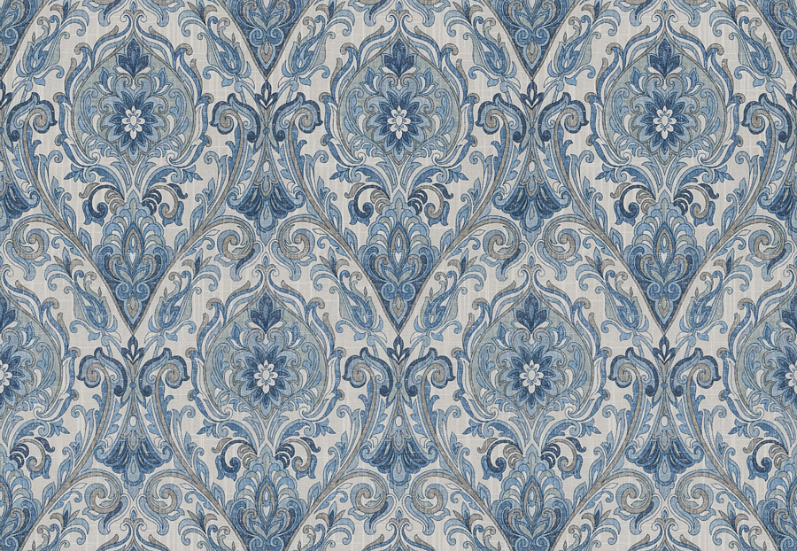 Ткань Fabricut Chromatics Vol.XXV Indigo Allusion Damask/Ink