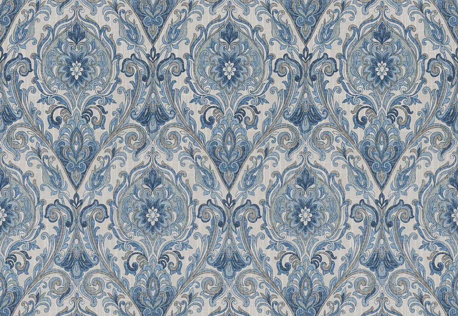Ткань Fabricut Chromatics Vol.XXV Indigo Allusion Damask/Ink