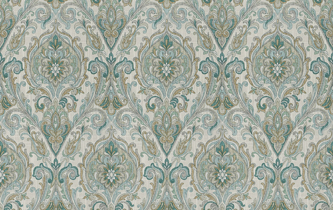 Американская ткань Fabricut, коллекция Chromatics Vol.XXV Resort, артикул Allusion Damask/Jadestone