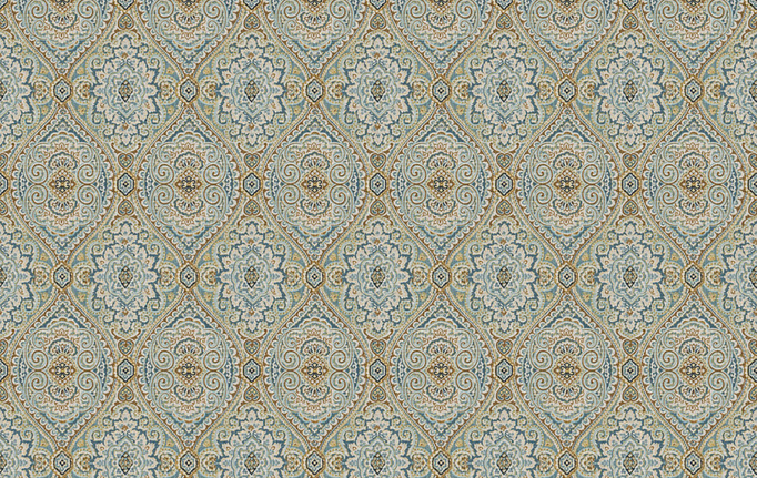 Американская ткань Fabricut, коллекция Chromatics Vol.XXV Resort, артикул Utter medallion/Cerulean