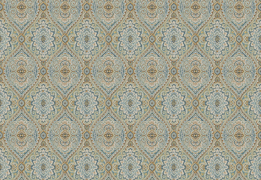 Ткань Fabricut Chromatics Vol.XXV Resort Utter medallion/Cerulean
