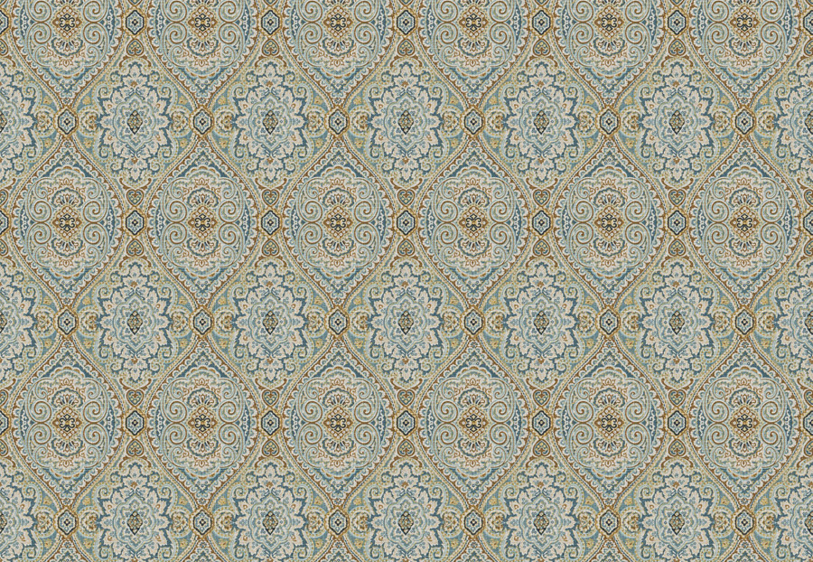 Ткань Fabricut Chromatics Vol.XXV Resort Utter medallion/Cerulean