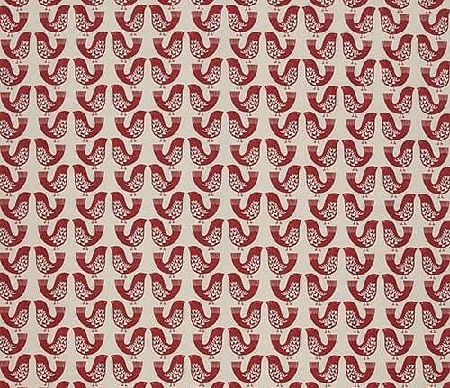 Ткань Daylight Fantasy Time Scandi Birds/Scarlet