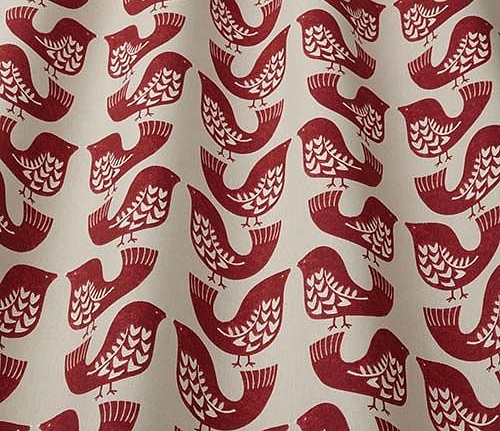 Ткань Daylight Fantasy Time Scandi Birds/Scarlet
