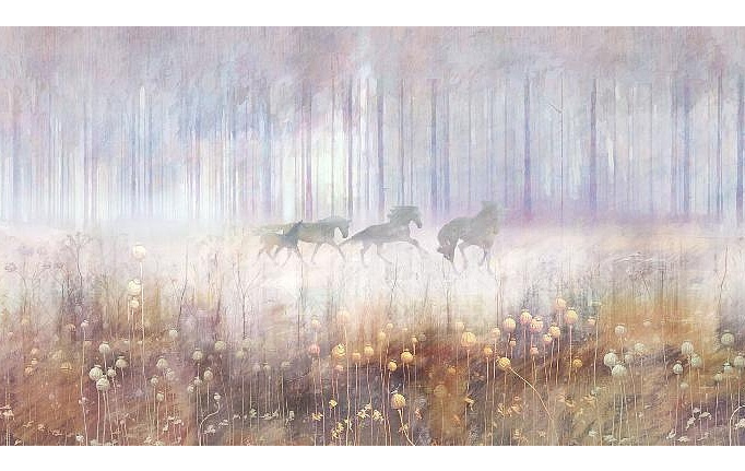 Российские панно и фотообои Affresco, коллекция Цветариум, артикул Mysterius Forest Solor 2
