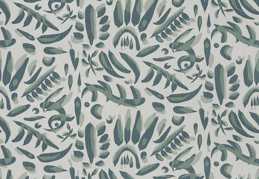 Ткань Fabricut Artfully Modern Watercolor StencilNouveau/Peacock
