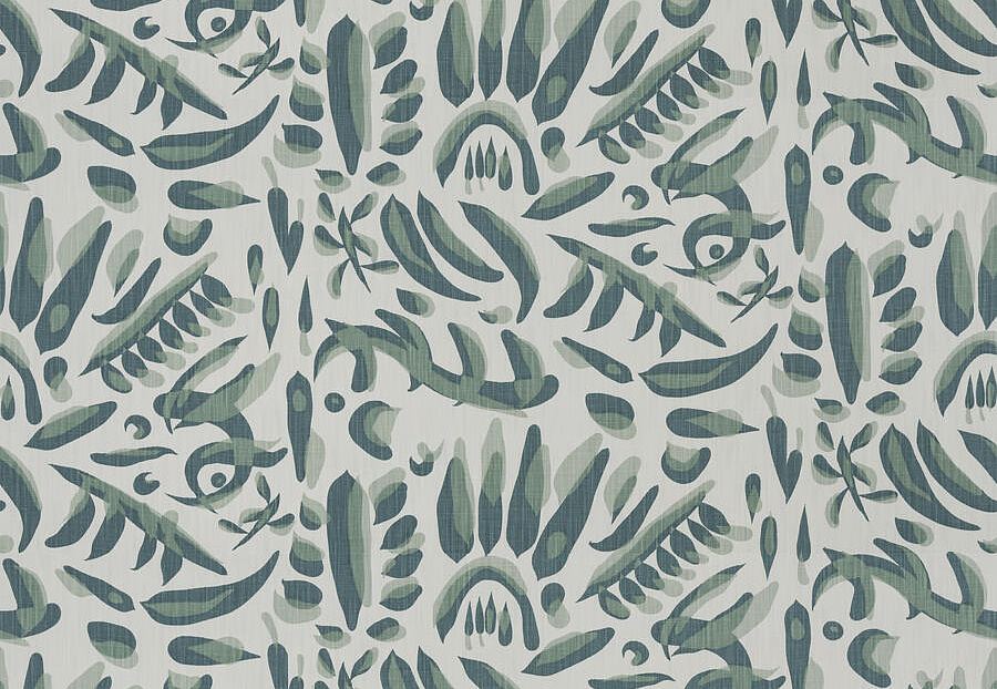 Ткань Fabricut Artfully Modern Watercolor StencilNouveau/Peacock
