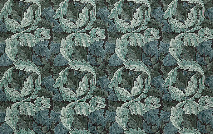 Английская ткань William Morris At Home, коллекция Kelmscott Gardens Volume I, артикул Acanthus Velvet/Indigo