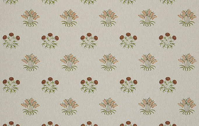 Английская ткань William Morris At Home, коллекция Kelmscott Gardens Volume I, артикул Lily Flower Embroidery/Madder