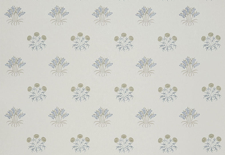 Ткань William Morris At Home Kelmscott Gardens Volume I Lily Flower Embroidery/Woad