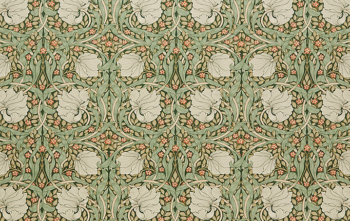 Английская ткань William Morris At Home, коллекция Kelmscott Gardens Volume I, артикул Pimpernel Velvet/Nettle