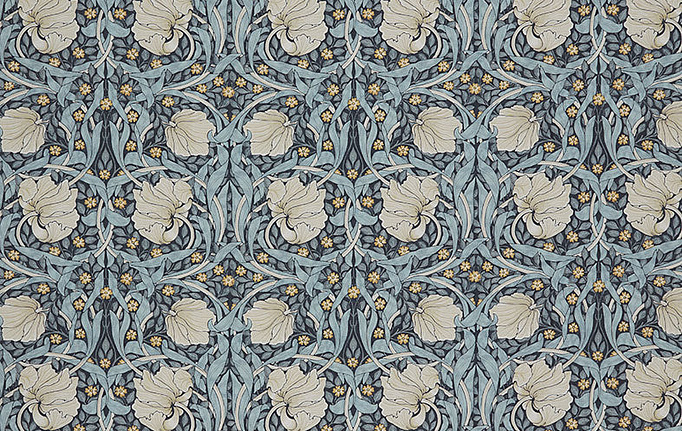 Английская ткань William Morris At Home, коллекция Kelmscott Gardens Volume I, артикул Pimpernel/Indigo
