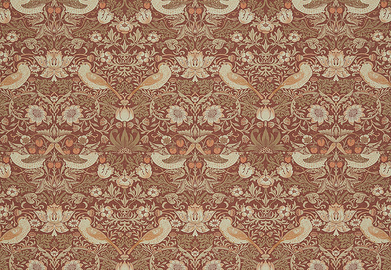 Ткань William Morris At Home Kelmscott Gardens Volume I Strawberry Thief/Madder
