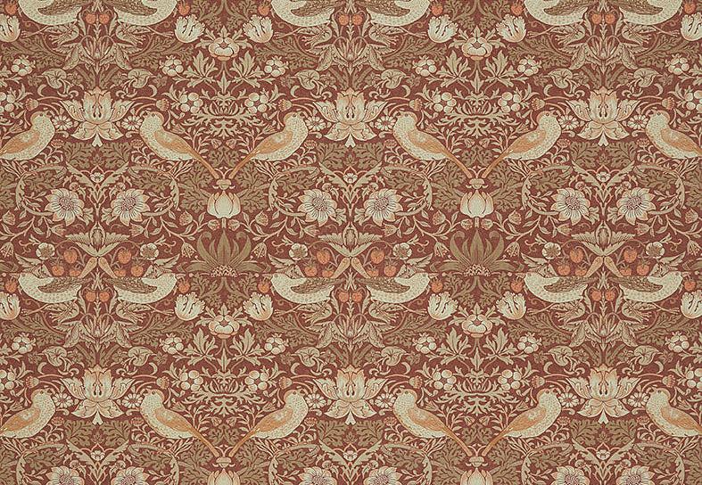 Ткань William Morris At Home Kelmscott Gardens Volume I Strawberry Thief/Madder