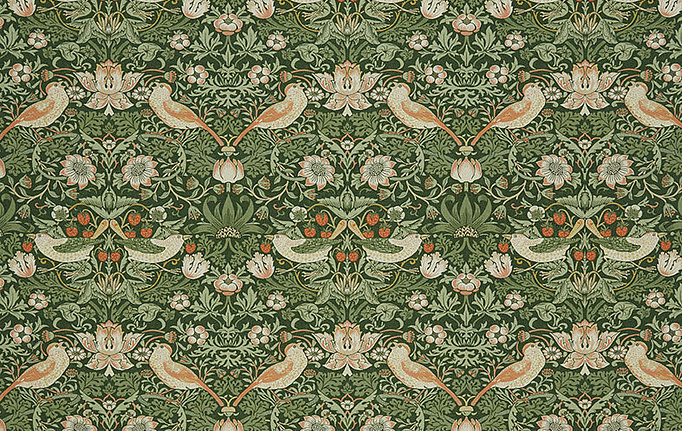 Английская ткань William Morris At Home, коллекция Kelmscott Gardens Volume I, артикул Strawberry Thief/Nettle