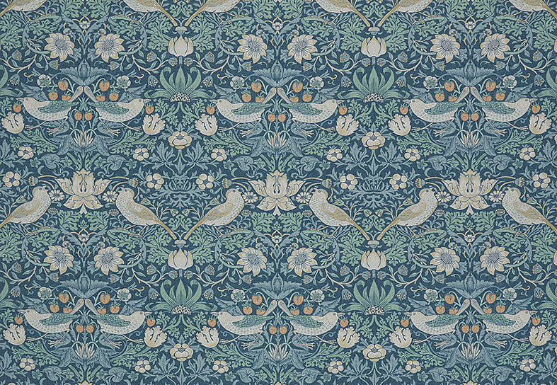 Ткань William Morris At Home Kelmscott Gardens Volume I Strawberry Thief/Woad