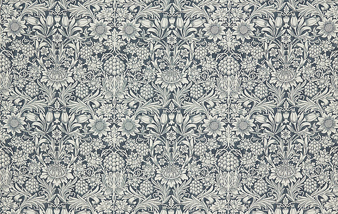 Английская ткань William Morris At Home, коллекция Kelmscott Gardens Volume I, артикул Sunflower/Indigo