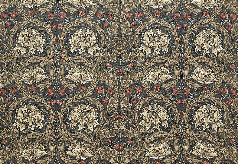 Ткань William Morris At Home Kelmscott Gardens Volume II African Marigold Velvet/Walnut