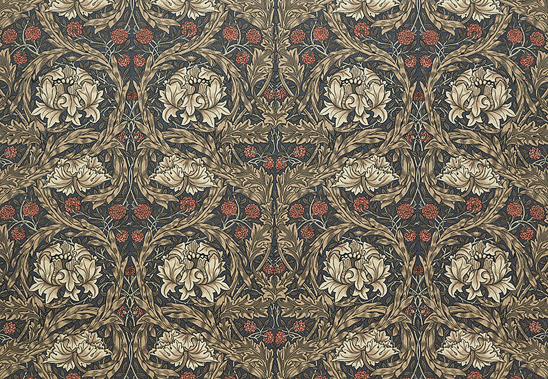 Ткань William Morris At Home Kelmscott Gardens Volume II African Marigold Velvet/Walnut